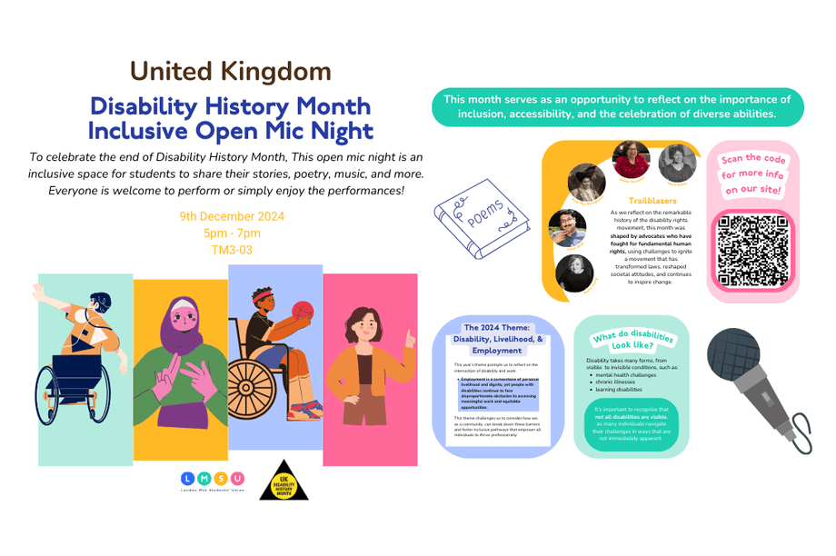 Disability History Month - Inclusive Open Mic Night
